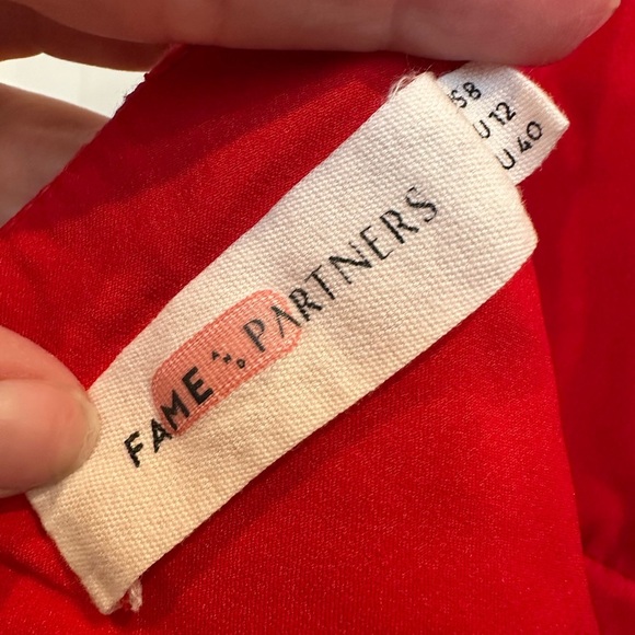 Fame and Partners The Max Midi Dress in Red Lace Sheath Chic Cocktail Size 8 Med - Picture 12 of 16